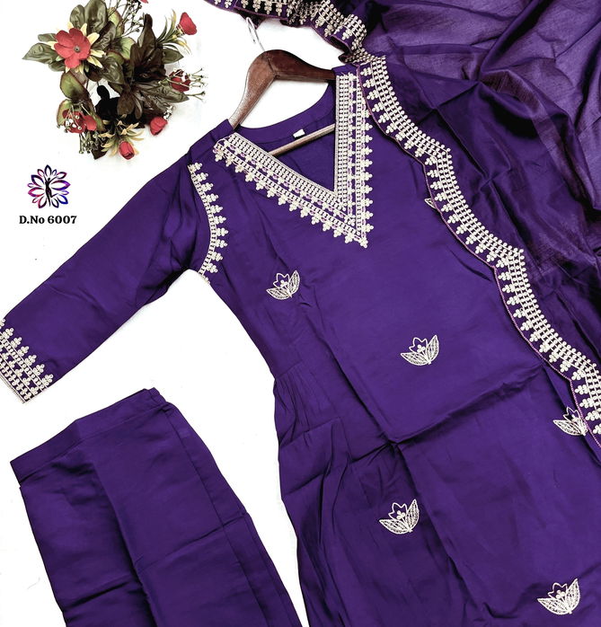 KF 6007 Kalaai PV Chanderi Embroidery Kurti With Bottom Dupatta Suppliers In India